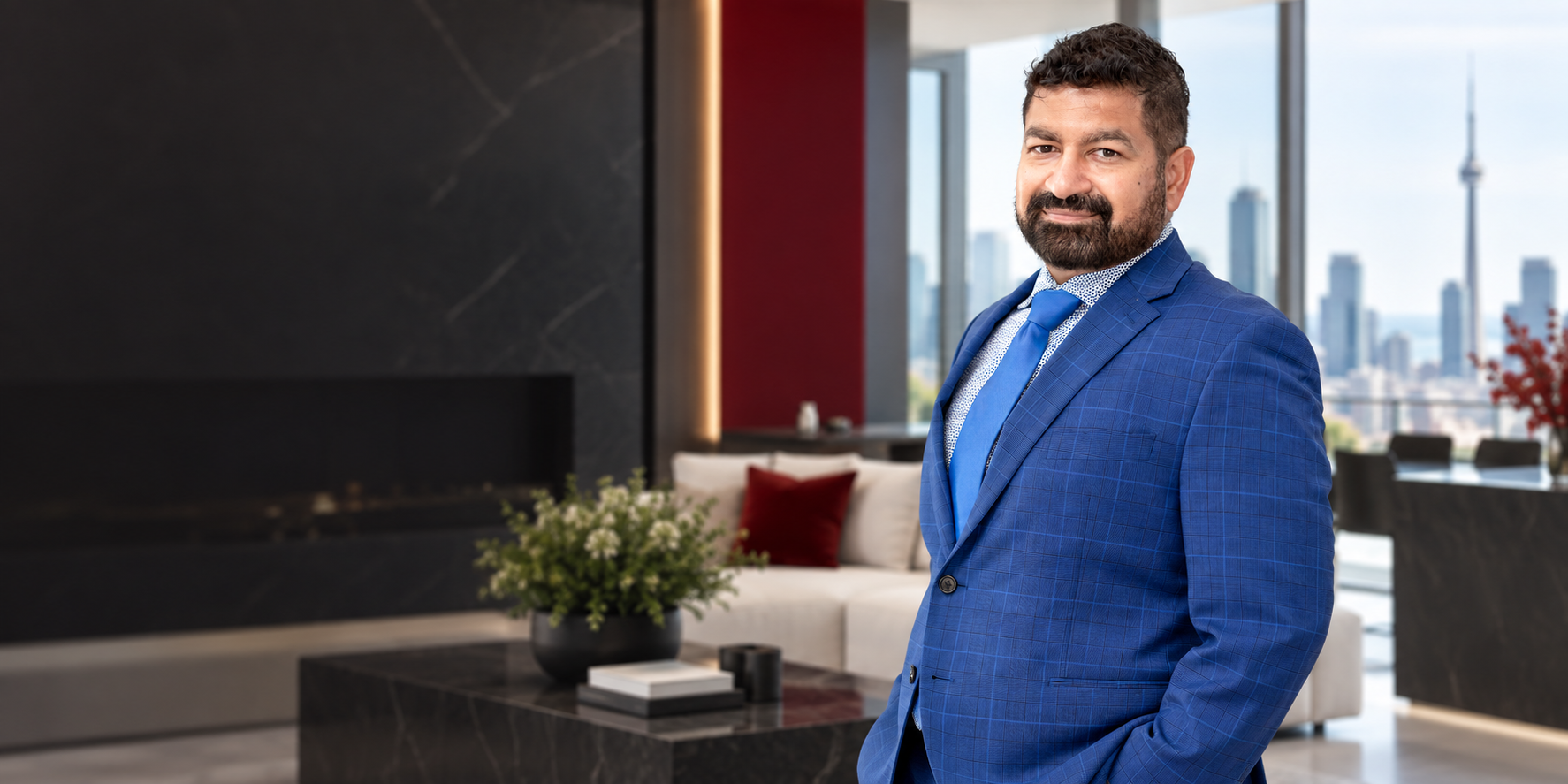 Amit Pal Farmah in a modern Toronto property